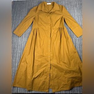 Maye Suzie Shirt Dress 100% Cotten in Deep Mustard Color
